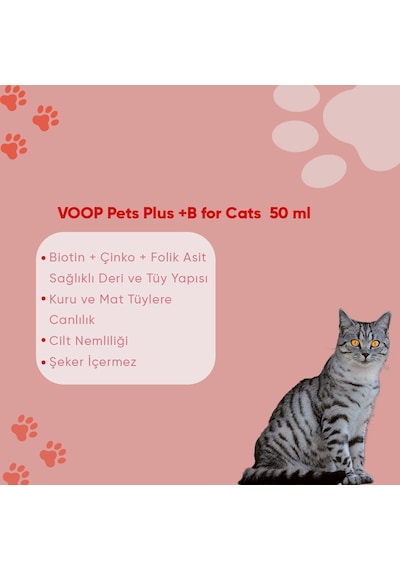 Voop Pet Plus +b For Cats Tüy Dökülmesi Engelleyici 50 ML