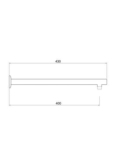 Aqua Bagno Ankastre Duvardan Duş Kolu 42,5 Cm. Paslanmaz Krom