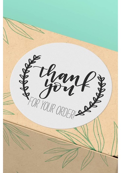 90 Adet Thank You For Your Order Teşekkür Etiketi 3x3cm St2017 Çok Renkli
