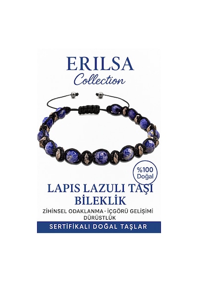 Sertifikalı Fasetli Terahertz Lapis Lazuli Taşı Bileklik Bilgel Çok Renkli