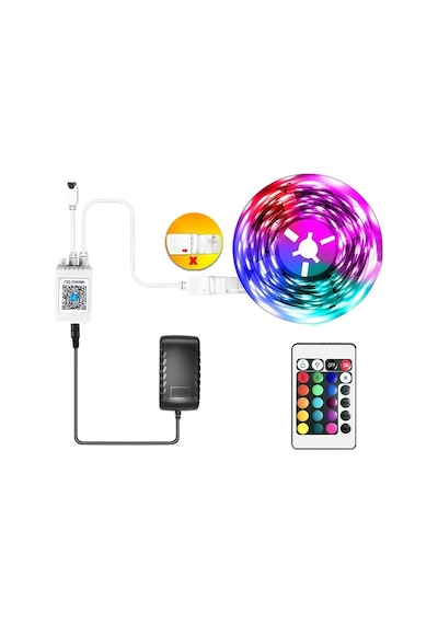 Cata Ct 4557 Rgb Şerit Led Set 5 Mt Rgb Led 3 Renk+trafo+ Kumanda