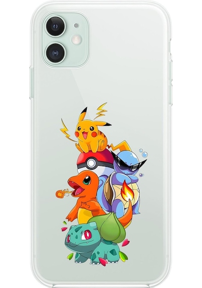 Apple Uyumlu iPhone 11 Şeffaf Kılıf Pokemon 1 Tasarımlı