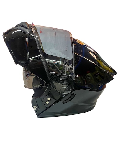 Proyou Çene Açılır Güneş Vizörlü Kask Metal Siyah