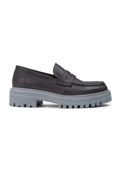 Deery Hakiki Deri Gri Loafer Kadın Ayakkabı - 01903zgrıp01 Gri