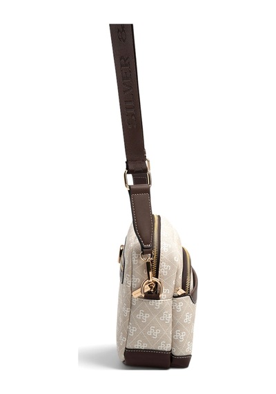 Silver Polo Sp1201 Kadın Çapraz Çanta Monogram Taş-kahve