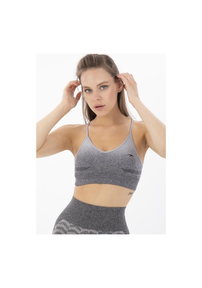 Maraton Sportswear Slimfit Kadın Bisiklet Yaka Kolsuz Basic Siyah Bra 813072-Siyah