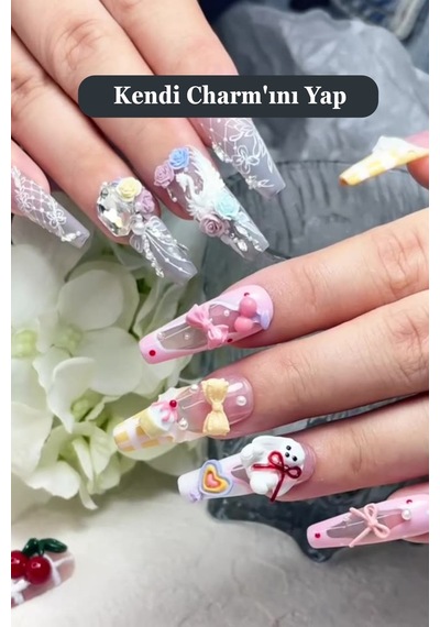 Nail Art Charm Silikon Kalıp Nail Art Desen Kalıbı, Charm Tırnak Süsleme 3d Silikon Kalıp 24
