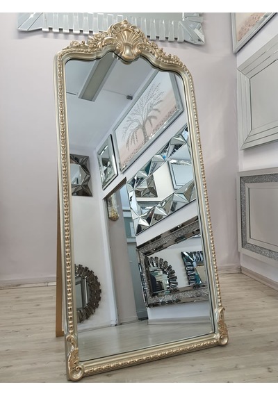 Ayna Denizi Princess Shiny Gold Model Platin Altın Renk Dekoratif Ayaklı Boy Aynası