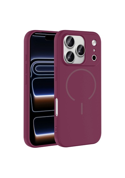 Apple iPhone Uyumlu 17 Pro Kılıf Magsafe Destekli Kamera Korumalı Yumuşak Silikon Pazarplus Rose Pembe