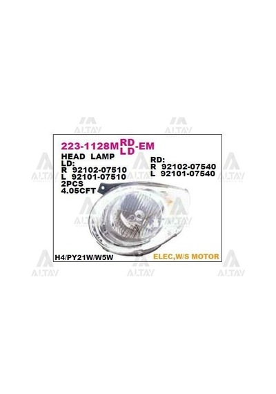 DEPO 2231128LMLDEM Ön Far Sol Kia Picanto 08-10