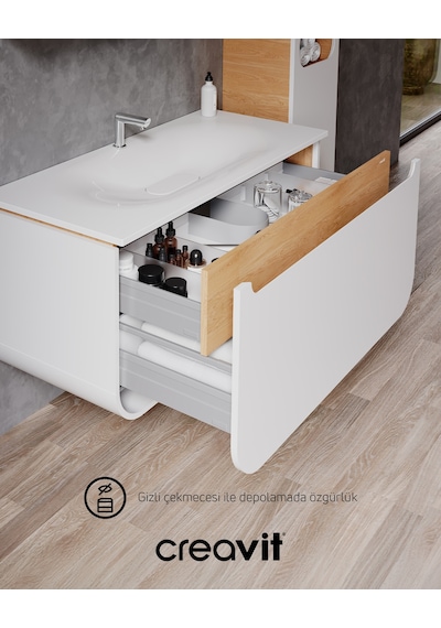 Creavit Pion Lavabo Dolabı 120 Cm Beyaz-meşe Beyaz Creavit Pion Lavabo Dolabı 120 Cm Beyaz-meşe Beyaz