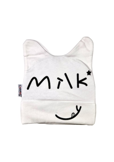 Cramerr Penye İnterlok Milk Baskılı Bebek Bere Kulak Detaylı