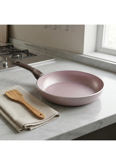 Papilla Buz 24 Cm Tava - Shadow Krem Kırçıl Granit Efektli Yanmaz Yapışmaz Günlük Kızartma Ve Omlet Tavası Belirtilmemiş