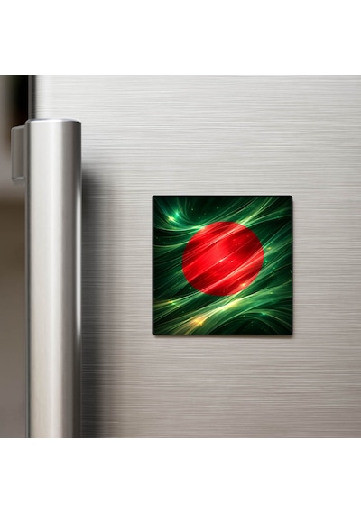 Bangladeş Bangladesh Abstract Ülke Bayraklı Buzdolap Magneti - 9x9 Cm