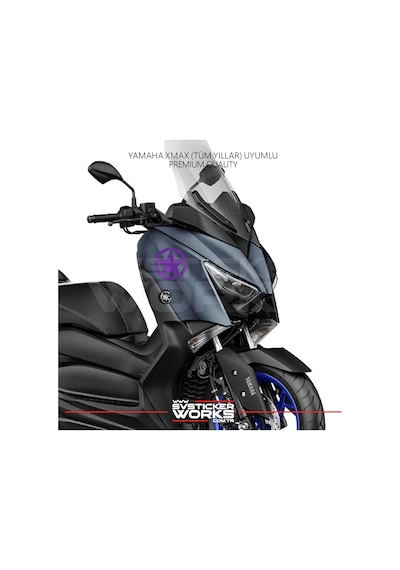 Yamaha Xmax Yıldız Sticker Yan Grenaj Desen İkili Sticker Mor