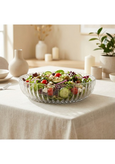 Selen Concept Linea Damla Model El Yapımı Cam Salata Ve Meyve Kasesi Tekli Şeffaf