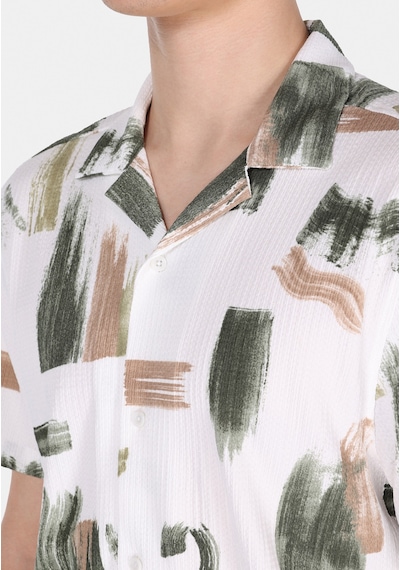 Colin's Colins Regular Fit Shirt Neck Baskılı Erkek Yeşil Kısa Kol Gömlek Cl1076869 Q1.v1 Gpt Green Printed