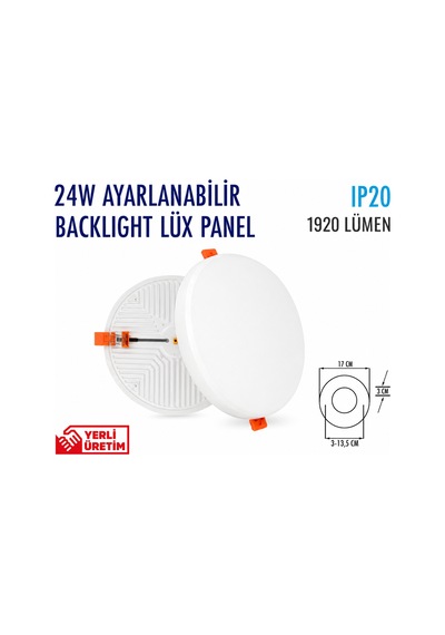 Lampist 24w Çerçevesiz Ayarlanabilir Lüx Led Panel 6500k