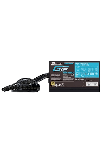 Seasonic G12 Gm 80 Plus + Gold Güç Kaynağı, Modüler - 650 Watt - 120mm Fanlı - Siyah