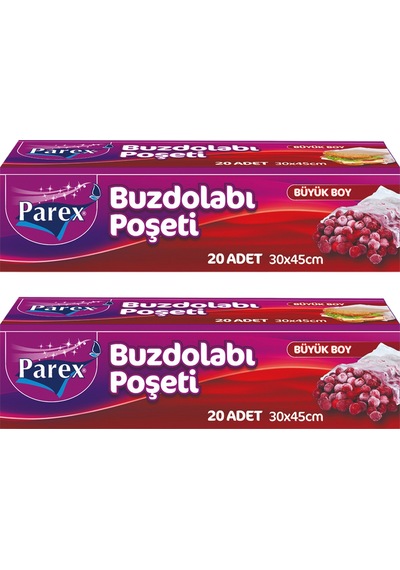 20'li Buzdolabı Poşeti Büyük Boy 30 X 45 Cm İkili Paket