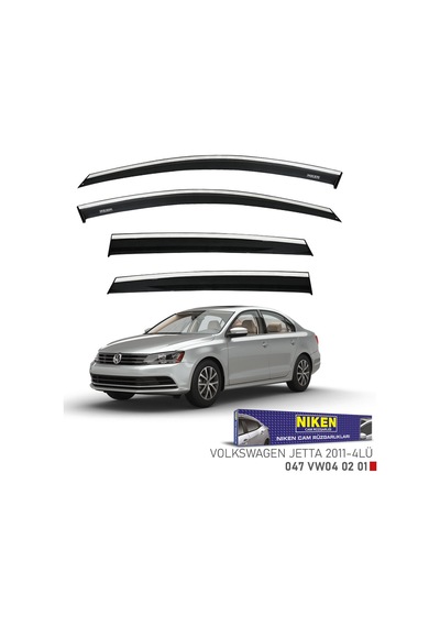 Niken Vw Jetta Cam Rüzgarlığı Kromlu 2011+ Niken 047 Vw04 02 01