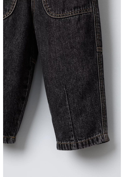 Magu Erkek Çocuk Pamuklu Siyah Denim Jogger Pantolon Büyük Cepli, Lastik Belli Antrasit