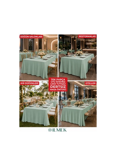 Dertsiz Dikdörtgen Masa Örtüsü 320x220cm - Dikişsiz Ütü İstemez - Düğün Davet Organizasyon Otel Restoran Açık Mint Açık Mint Dertsiz Dikdörtgen Masa Örtüsü 320x220cm - Dikişsiz Ütü İstemez - Düğün Davet Organizasyon Otel Restoran Açık Mint Açık Mint
