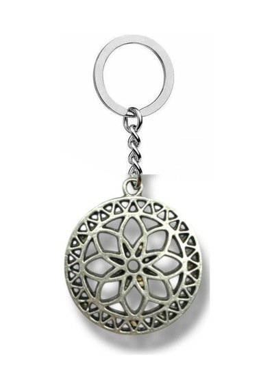 Lotus Çiçeği Madalyon Unisex Anahtarlık Zarif Tasarım