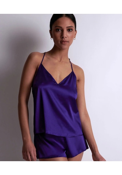 Aubade Silk Desire Ince Askılı Üst, V Yaka Ve Derin Sırt Dekoltesi, Gipür Detaylı, Esnek Ipek Kumaş Mor Aubade Silk Desire Ince Askılı Üst, V Yaka Ve Derin Sırt Dekoltesi, Gipür Detaylı, Esnek Ipek Kumaş Mor