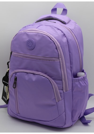Lila Unisex Okul Çantası Su Geçirmez Kumaş Unisex Okul Sırt Çantası 1700 Mor