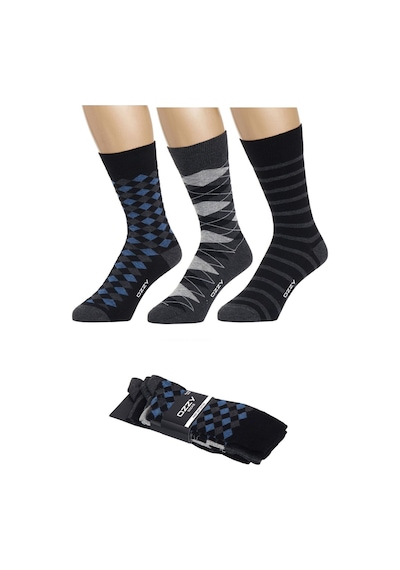 Ozzy Socks 3 Çift Dikişsiz Erkek Penye Pamuklu 4 Mevsim Çorap Dayanıklı Topuk Burun Gri- Antrasit