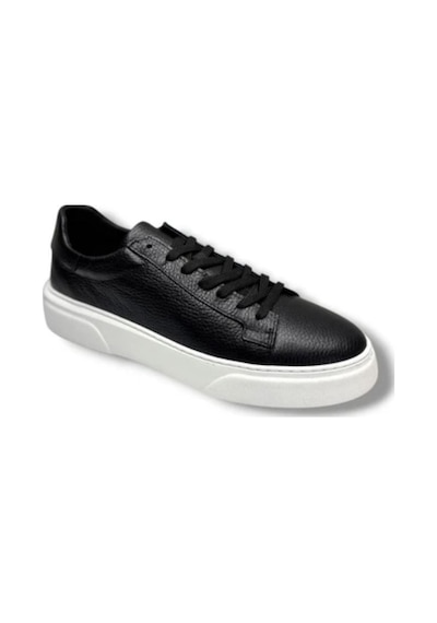 Dacfy Hakik Deri Erkek Sneaker Ayakkabı Ckr01069 Siyah - Beyaz