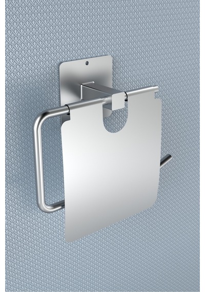 Buççin Online Mağaza Yapışkanlı Paslanmaz Kapaklı Gümüş Tuvalet Kağıdı Tutacağı/tuvalet Wc Kağıtlık Metal Gümüş Çok Renkli