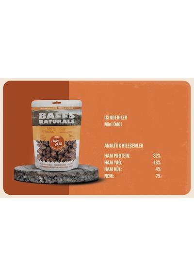 Baffs Naturals Kuzu Mini Atıştırmalık Köpek Ödül Maması 100 G