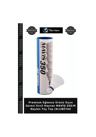 Premium Eğlence Ürünü Oyun Gereci Evcil Hayvan Maviş-350/m Naylon Tüy Top 6lı Beyaz