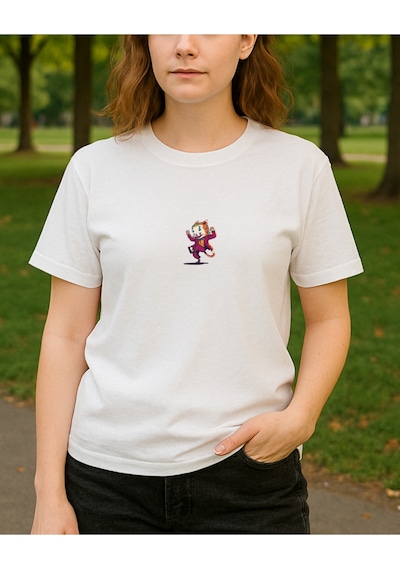 Hugo Boss Jokercat Baskılı T-shirt Beyaz