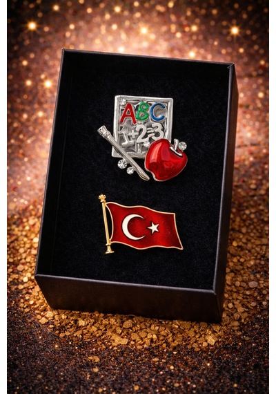 Öğretmenlere Özel Anlamlı Broş Seti 2 Renkli