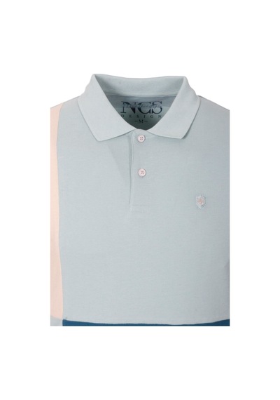 Erkek Polo Yaka Tişört Mavi Slim Fit Ribanalı Kol Garnili T-shirt Ncs Jeans 1165-mavi Mavi