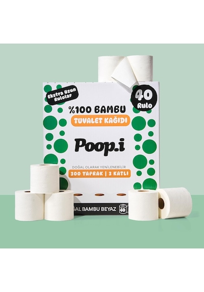 %100 Bambu "extra Uzun Rulo" 40 Tuvalet Kağıdı Naked Doğal Beyaz