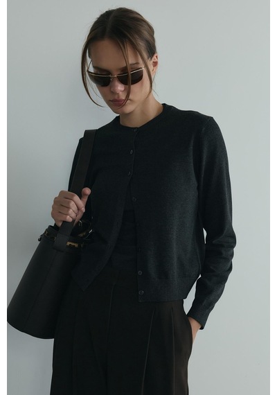 Suud Collection Antrasit Lea Triko Hırka