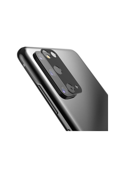 Microcase Samsung Uyumlu S20 Kamera Lens Koruma Halkası - Kapalı Tasarım Siyah