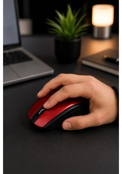 Özel Üretim Sistem Ekipman Teknoloji Mouse Optik Kablosuz Fare Tm08 Kırmızı