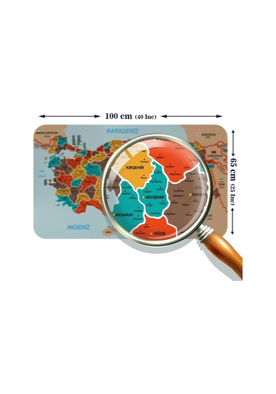 Eğitici - Öğretici Dünya Ve Türkiye Haritası Çocuk Odası Duvar Sticker-60x105-3886 Renkli