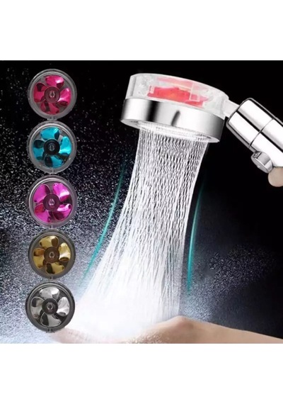 Turbo Duş Başlığı Basınçlı Yağmurlama Stop Düğmeli Renkli Pervaneli Su Tasarruflu Banyo Duş Alosu Diğer
