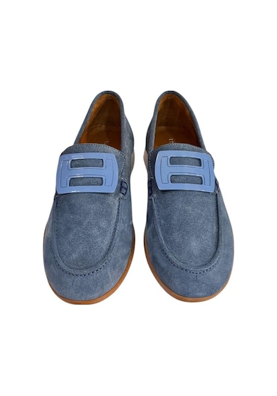 Tufan Shoes Mavi Hakiki Süet Deri Toka Detay Comfort Günlük Ayakkabı Mavi