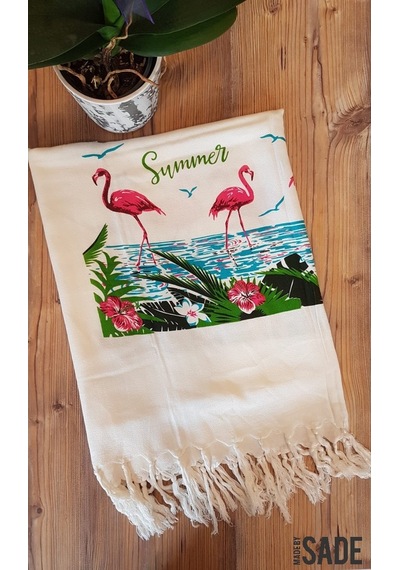 Peştemal Bambu Flamingo Desen