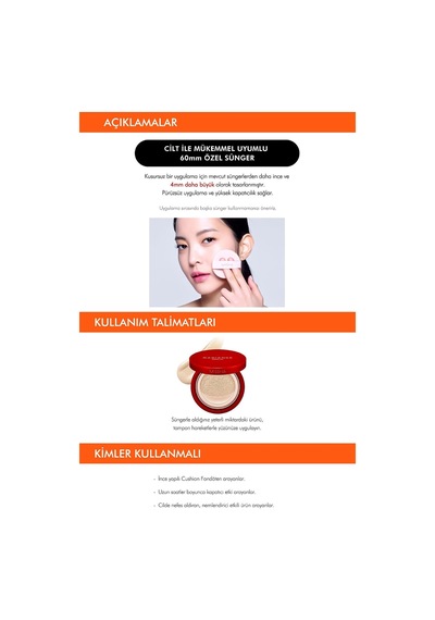 48 Saat Kalıcı Saten Fondöten 15ml Spf50+ Radiance Perfect Fit Cushion Foundation No.23 Çok Renkli