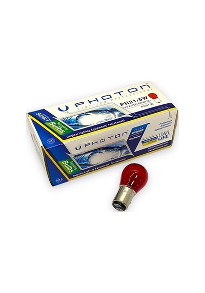 PHOTON 12V 1016 AMPUL 21/5W (ŞAŞI YAKIN TIRNAK) (KIRMIZI) (1 AD)