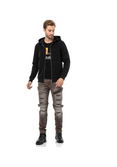 Cipo & Baxx Cl556 Erkek Basic Zip Sweatshirt 001