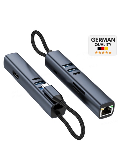 Woyax 7 İn 1 Type-c Usb Hub Çoklayıcı Dönüştürücü Converter 4k 30hz Hdmı 100w Pd Usb 3.0 Usb 2.0 Usb-c Sd/tf Kart Okuyucu 100 Mbps Ethernet Apple Uyumlu MacBook Laptop Tablet